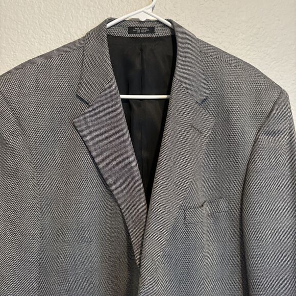 Jones New York Mens 44L Suit Jacket Blazer Gray Silk Wool Double Vented Business - Picture 1 of 9